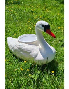 Déco Cygne Flottant : Statue et Cache-pot de Jardin (27 cm) 2