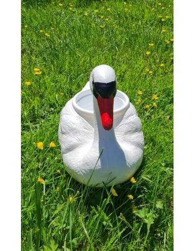 Déco Cygne Flottant : Statue et Cache-pot de Jardin (27 cm)