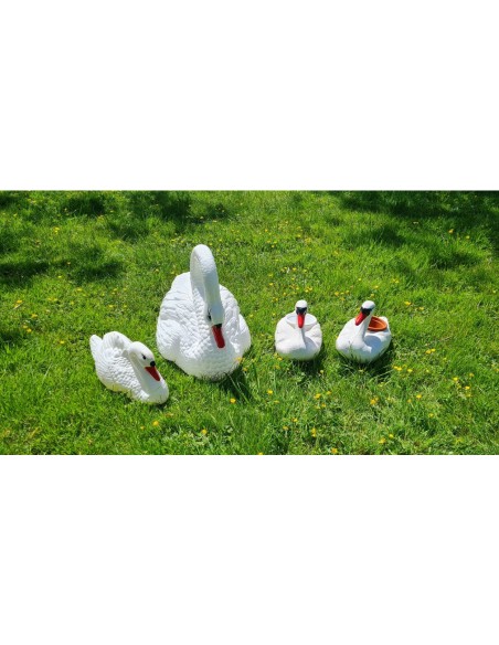 Déco Cygne Flottant : Statue et Cache-pot de Jardin (27 cm)