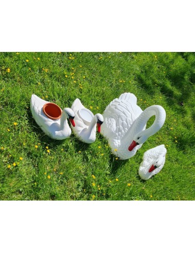 Déco Cygne Flottant : Statue et Cache-pot de Jardin (27 cm)
