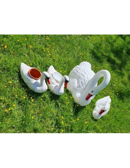 Déco Cygne Flottant : Statue et Cache-pot de Jardin (27 cm)