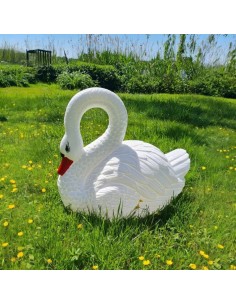 Grand Cygne Déco : Statue Flottante Réaliste (47 cm)