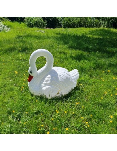 Grand Cygne Déco : Statue Flottante Réaliste (47 cm)