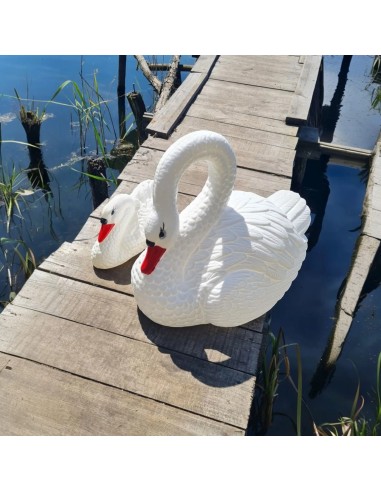 Grand Cygne Déco : Statue Flottante Réaliste (47 cm)