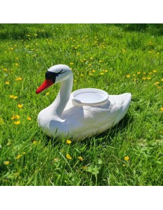 Déco Cygne Flottant : Statue et Cache-pot de Jardin (27 cm)