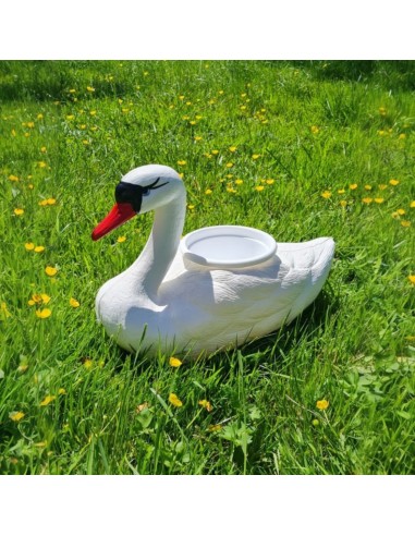 Déco Cygne Flottant : Statue et Cache-pot de Jardin (27 cm)