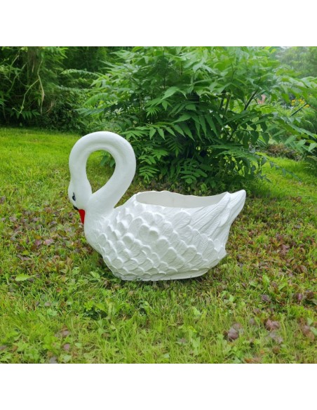 Petit Cygne Jardinière : Cache-pot Décoratif & Statue (34 cm)